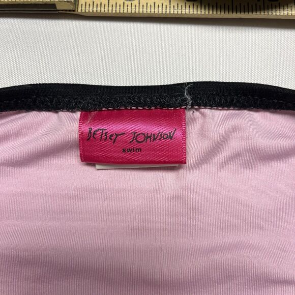 Betsey Johnson Lace Bikini Top Bottom Pink Black - Picture 6 of 10